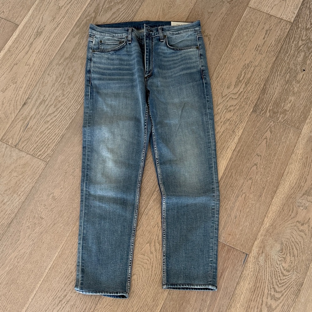 rag & bone Medium Blue Straight-Leg Jeans